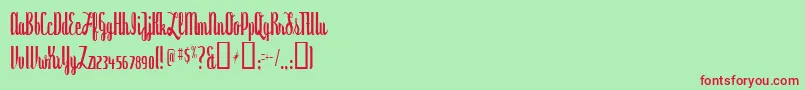 dyspepsia Font – Red Fonts on Green Background