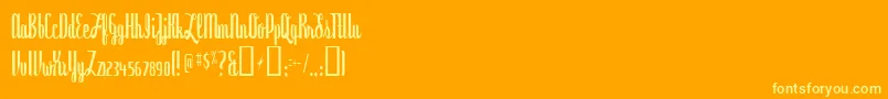 dyspepsia Font – Yellow Fonts on Orange Background