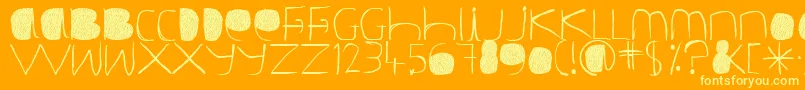 DР’luge Font – Yellow Fonts on Orange Background
