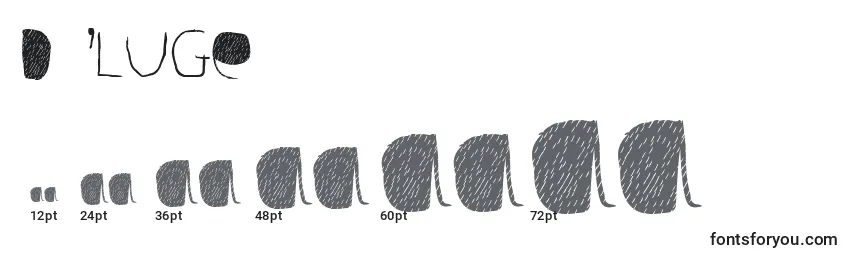 Размеры шрифта DР’luge