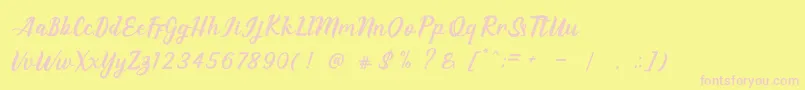 EAGLESE PRO-fontti – vaaleanpunaiset fontit keltaisella taustalla