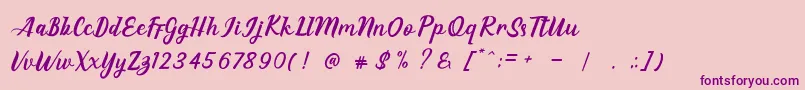 Fonte EAGLESE PRO – fontes roxas em um fundo rosa
