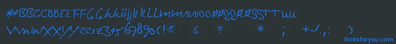 Mrklein Font – Blue Fonts on Black Background