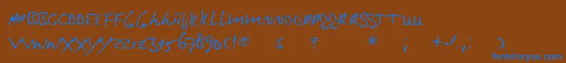 Шрифт Mrklein – синие шрифты на коричневом фоне