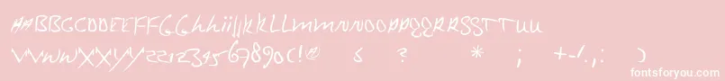 Mrklein-Schriftart – Weiße Schriften auf rosa Hintergrund