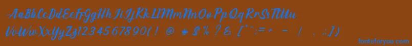 フォントEAGLESE – 茶色の背景に青い文字