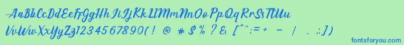 EAGLESE Font – Blue Fonts on Green Background