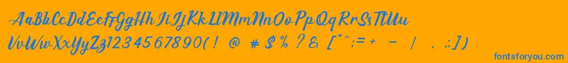 EAGLESE Font – Blue Fonts on Orange Background