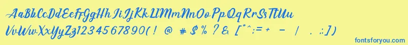 EAGLESE Font – Blue Fonts on Yellow Background