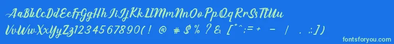 EAGLESE Font – Green Fonts on Blue Background