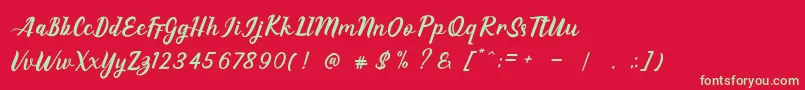 EAGLESE Font – Green Fonts on Red Background