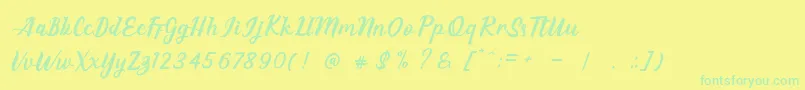 EAGLESE Font – Green Fonts on Yellow Background