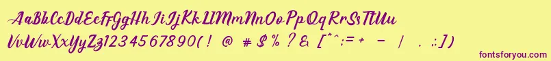 EAGLESE Font – Purple Fonts on Yellow Background