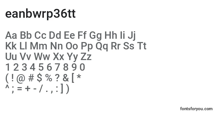 Шрифт Eanbwrp36tt (125691) – алфавит, цифры, специальные символы