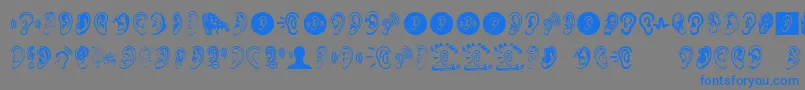 Ear Font – Blue Fonts on Gray Background