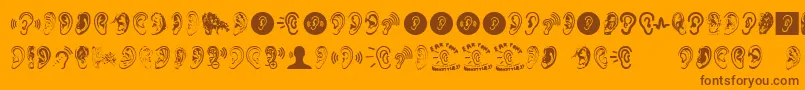 Ear Font – Brown Fonts on Orange Background