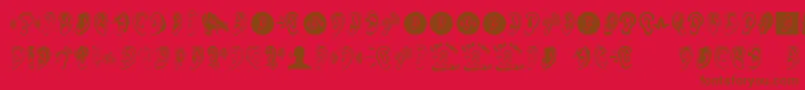 Ear Font – Brown Fonts on Red Background