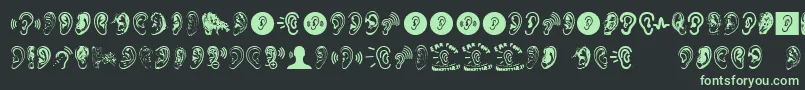 Ear Font – Green Fonts on Black Background