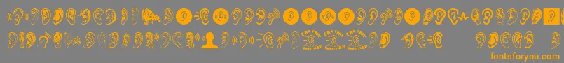 Ear Font – Orange Fonts on Gray Background