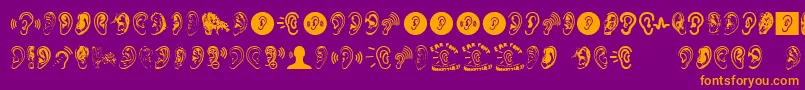 Ear Font – Orange Fonts on Purple Background