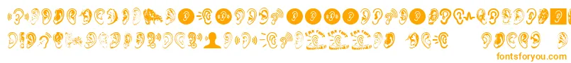 Ear Font – Orange Fonts on White Background