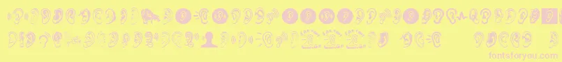 Ear Font – Pink Fonts on Yellow Background