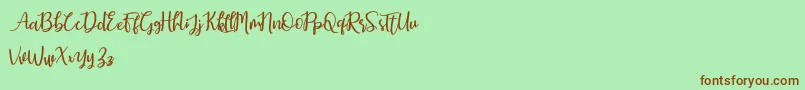 Earcy Day Font – Brown Fonts on Green Background