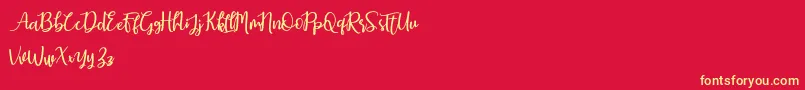 Earcy Day Font – Yellow Fonts on Red Background