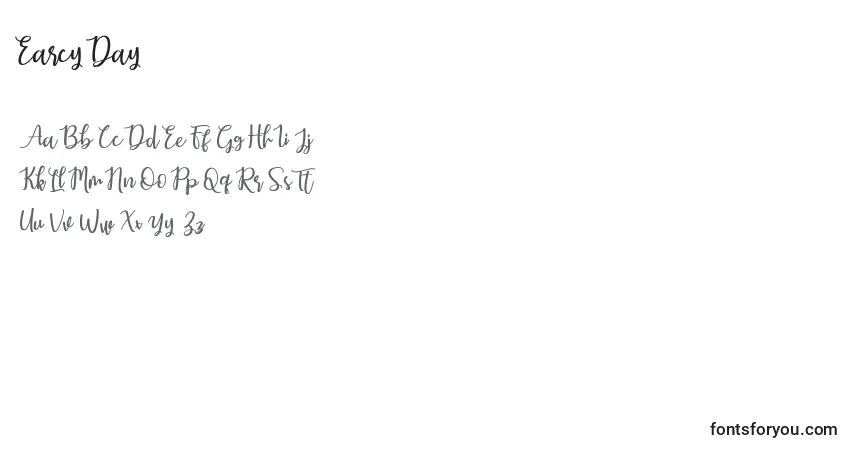 Schriftart Earcy Day (125695) – Alphabet, Zahlen, spezielle Symbole