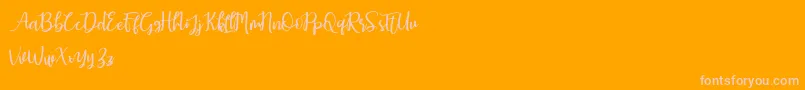 Earcy Day-Schriftart – Rosa Schriften auf orangefarbenem Hintergrund
