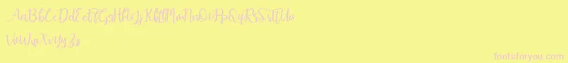 Earcy Day Font – Pink Fonts on Yellow Background