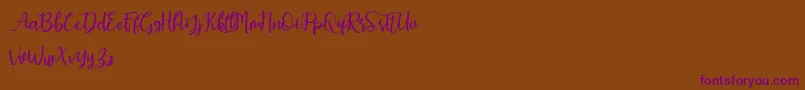 Earcy Day Font – Purple Fonts on Brown Background