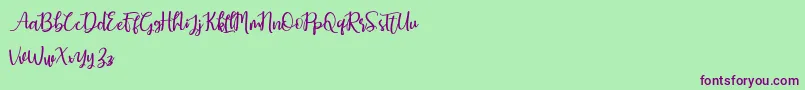 Earcy Day Font – Purple Fonts on Green Background