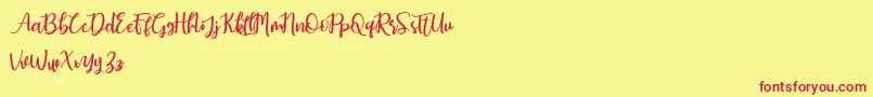 Earcy Day Font – Red Fonts on Yellow Background