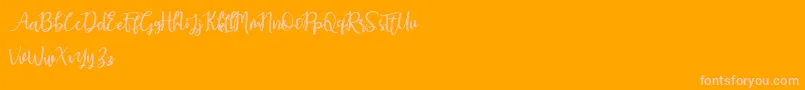 Earcy Night-Schriftart – Rosa Schriften auf orangefarbenem Hintergrund