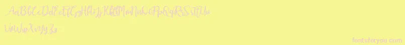 Earcy Night Font – Pink Fonts on Yellow Background