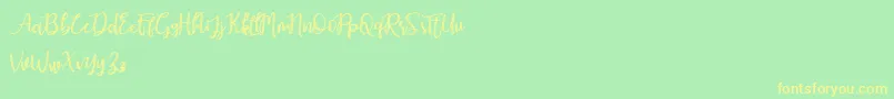 Earcy Night Font – Yellow Fonts on Green Background