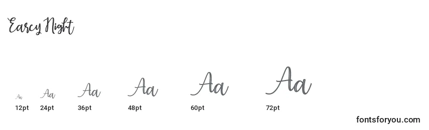 Earcy Night Font Sizes