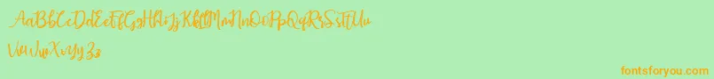 Earcy Night Font – Orange Fonts on Green Background