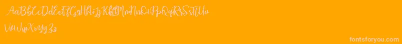 Earcy Night Font – Pink Fonts on Orange Background