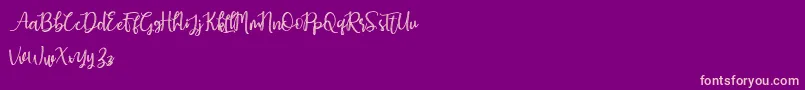 Earcy Night Font – Pink Fonts on Purple Background
