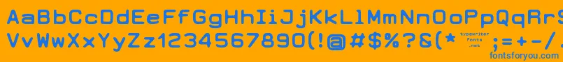 Earth 2073 Font – Blue Fonts on Orange Background