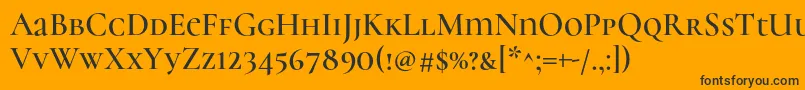 Шрифт CormorantunicaseSemi – чёрные шрифты на оранжевом фоне