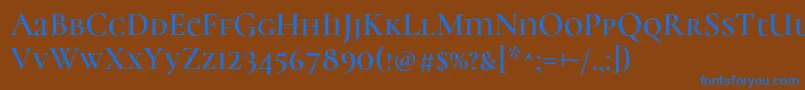 CormorantunicaseSemi Font – Blue Fonts on Brown Background