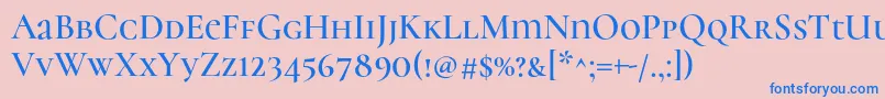 CormorantunicaseSemi-fontti – siniset fontit vaaleanpunaisella taustalla