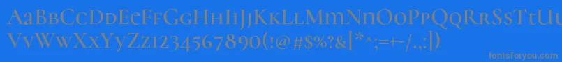 CormorantunicaseSemi-fontti – harmaat kirjasimet sinisellä taustalla