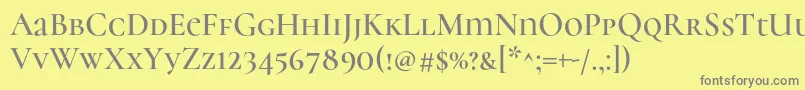 CormorantunicaseSemi-fontti – harmaat kirjasimet keltaisella taustalla