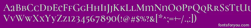 CormorantunicaseSemi Font – Green Fonts on Purple Background