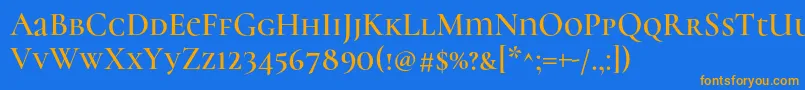 CormorantunicaseSemi Font – Orange Fonts on Blue Background