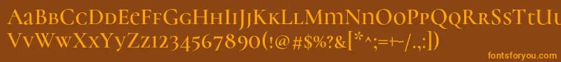 CormorantunicaseSemi Font – Orange Fonts on Brown Background
